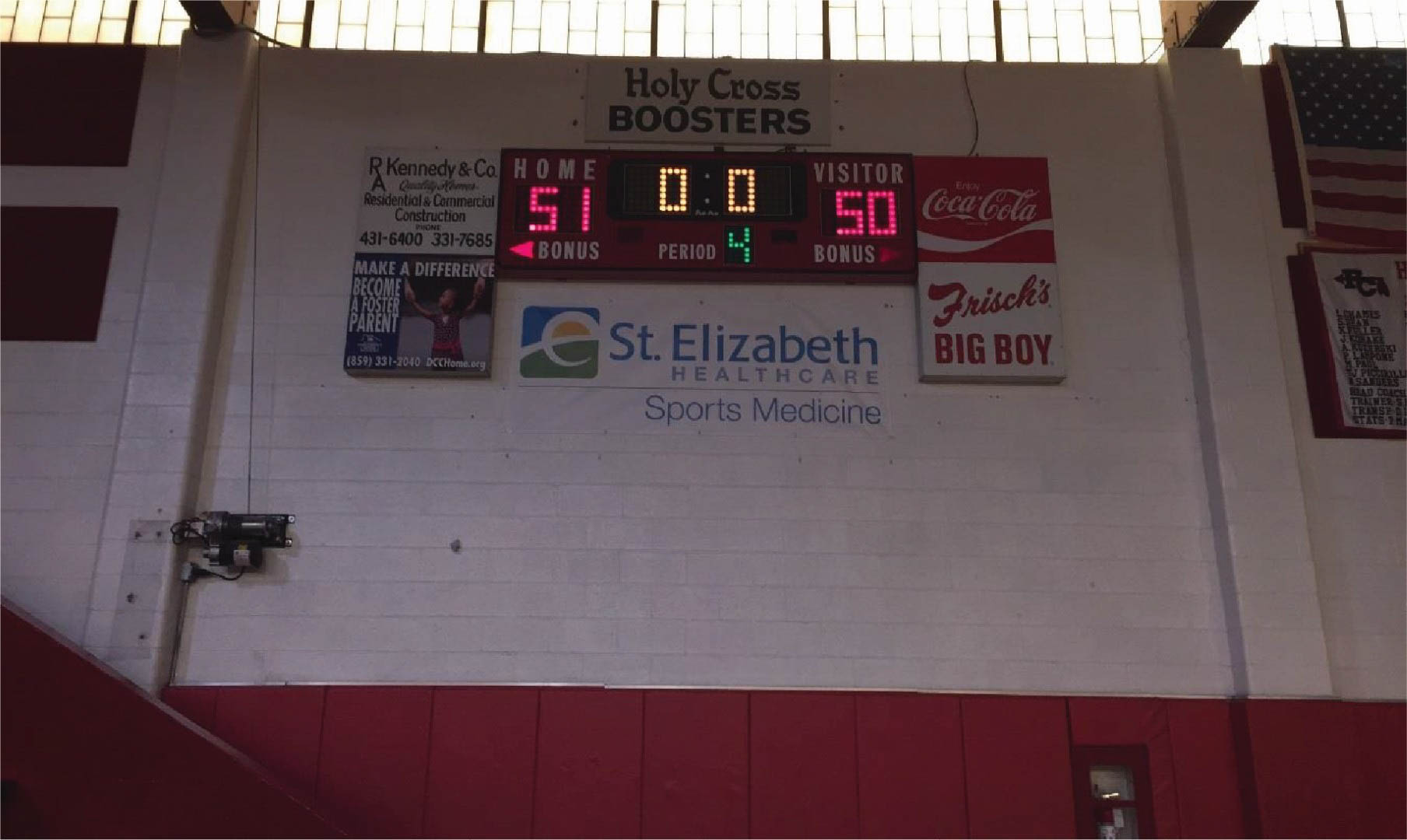 Holy Cross HS · Primary Scoreboard before
