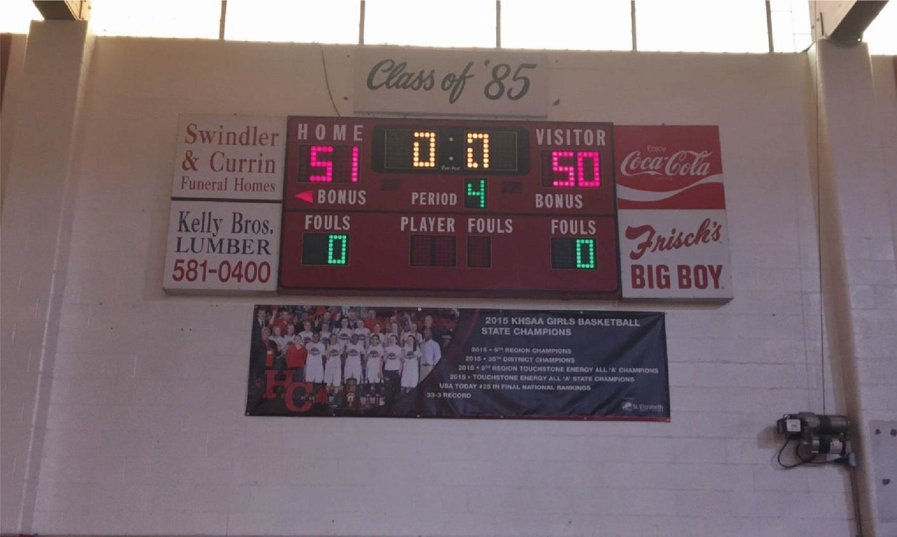 Holy Cross HS · Secondary Scoreboard before